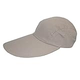CTM® Long Bill Baseball Cap with Extended 5 Inch Visor color Khaki one size