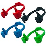 YuCool 4 Packs OK Cell Phone Stands, Adjustable Flexible Phone Holder-Black,Blue,Green,Red