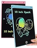 Writing Tablet for Kids 2 Pack LCD Kids Drawing 10 Inch Tablet Erasable Drawing Colorful Doodle Board Learning Educational Toy Gift for 3 4 5 6 7 Year Old Girls Boys (Blue+Pink)