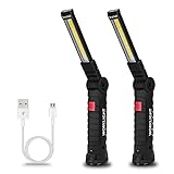 Lmaytech Tool Gifts for Men 2Pack Rechargeable LED Work Lights with Magnetic Base, 360° Rotation,Versatile Lighting for Repairs, Outdoors,Handyman Tools,Ideal Christmas Addition for Men