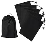PALTERWEAR Drawstring Bag with Toggle - Nylon Cinch and Ditty Pouch - Six Pack (Black, 5 x 7 Inch)