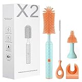 Electric Bottle Cleaning Brush, Baby Bottle Brush Cleaner Water Bottle Cleaning Kit, Nipple Brush Pacifier Cleaner Straw Cleaner Brush for Newborns,4 Packs Set