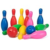 Liberry Toy Bowling Set for Kids Ages 2 3 4 5, Includes 10 Plastic Pins & 2 Balls, Toddler Indoor Outdoor Activity Games, Educational Birthday Gifts for Boys Girls
