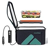 SabotHeat Smart Portable Oven for Car - 6 Adjustable Heat Levels & Timer Fast Heating Portable Food Warmer Lunch Box with for Reheating & Cooking, Lunch Box Warmer for Work, Trip, Camping, 12V90W