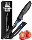 Home Hero 2 Pcs Tomato Knife with Sheath - High Carbon Stainless Steel Kitchen Knife with Ergonomic Handle - Razor Sharp Multipurpose Chopping Knife (Stainless Steel 4.5-Inch Tomato Knife)