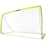 Franklin Sports Blackhawk Backyard Soccer Goal - Portable Kids Soccer Net - Pop Up Folding Indoor + Outdoor Goals - 12' x 6' - Optic Yellow