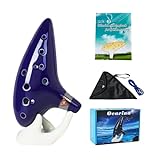 Silunkia Zelda Ocarina 12 Holes Alto C Tone with Song Book (Songs From the Legend of Zelda), Easy To Learn Suitable for Gift Giving and Decoration, Tiny Instrument with Display Stand Protective Bag
