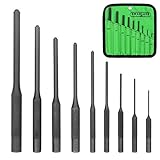 SWANLAKE 9-Pieces Roll Pin Punch Set, Removing Repair Tool with Holder for Automotive, Watch Repair,Jewelry and Craft