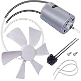 weideer 6 inch RV Vent Fan Blade with 12V RV Vent Motor D-Shaft Replacement RV Bathroom Vent Fan Motor with 2 Screws 2 Zip Ties and Switch K-037-X-FSZK