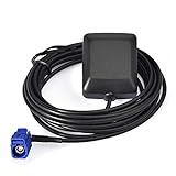 Eightwood Waterproof Active Navigation GPS Antenna Fakra Blue C Female Right Angle Magnetic Base Compatible with Ford VW Audi MFD2 RNS2 RNS-E Car Stereo Head Unit