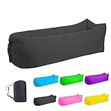 LONGJIN Inflatable Lounger Air Sofa Hammock, Inflatable Couch for Camping, Portable Waterproof Anti-Air Leaking Pouch Couch Air Chair for Outdoor, Beach, Hiking, Picnics, Music Festivals