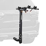 IKURAM R 2 Bike Rack Bicycle Carrier Racks Hitch Mount Double Foldable Rack for Cars, Trucks, SUV's and minivans with a 2' Hitch Receiver