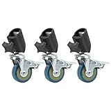 22Mm Swivel Caster Wheels for Lights Stands Photography Tripods, 3pcs Set Light Stand Swivel Casters with Brake, for Photography Lights Stand Studio Photo Video