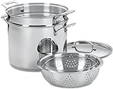 Cuisinart 77-412P1 Piece 12-Quart Chef's-Classic-Stainless-Cookware-Collection, Pasta/Steamer Set (4-Pc.)