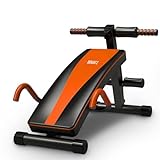 SQUATZ Decline Situp and Sit Up Bench for Abs: Abdominal Bench with Handrail, Five Adjustment Levels - Home Gym Workout Equipment for Core Muscles
