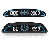 SinoTrack Digital GPS Speedometer Universal Heads Up Display for Car 5.5 inch Large LCD Display HUD with MPH Speed Fatigued Driving Alert Overspeed Alarm Trip Meter for All Vehicle