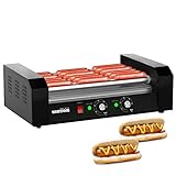 WantJoin Hot Dog Grill Machine, Commercial Electric Hot Dog roller Sausage Machine Hot-dog grill (7 Rollers without Cover,Black)