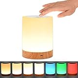UNIFUN Night Light, Touch Lamp for Bedrooms Living Room Portable Table Bedside Lamps with Rechargeable Internal Battery Dimmable 2800K-3100K Warm White Light & Color Changing RGB (Regular Size)…