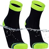 DexShell Essential Waterproof Socks Hiking Walking Outdoor Recreation Cotton Inner for Men and Women, Ankle Hi-vis Yellow, Unisex Large