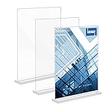 3 Pack Acrylic Sign Holder, 8.5 x 11 inches Clear Table Menu Display Stand Desktop Display Stand Paper Holder Table Top Sign Holder Suitable for Restaurants, Office, Home, Store (3)