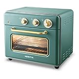 Neretva Air Fryer Toaster Oven Large 21 QT, 5 In 1 Convection Oven, Fit 8' Pizza for Family, Include 6 Accessories & Cookbook, Stainless Steel, ETL Certified, Vintage Green