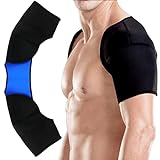 ANRONCH Double Shoulder Brace Support Shoulder Wrap Protector Shoulder Strap Brace for Outdoor Relieve Chronic Tendinitis Pain, Breathable Sports Protective Gear(S)