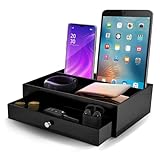 Ideas In Life Wooden Docking Station Men - Wood Nightstand Storage Organizer Phone Stand Docking Station Valet Tray For Men