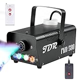 Fog Machine JDR Smoke Machine Controllable LED Light 500W and 2000CFM Fog Disinfection with Wireless and Wired Remote Control for Weddings, Halloween,Parties or Disinfection,with Fuse Protection