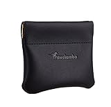 Travelambo Leather Squeeze Coin Purse Pouch Change Holder For Men & Women (01 Vintage Black)