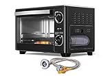 11000 BTU Dual Fuel Butane & Propane Camp Ovens for Camping, 20QT Portable Butane Oven w/Gas Regulator, RV Butane Gas Stove w/Safety Device, Baking Pan and Rack for Baking, Pizza, Toast, Broil