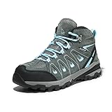 NORTIV 8 Womens Waterproof Hiking Boots Low Top Lightweight Outdoor Trekking Camping Trail Hiking Boots Size 8.5 M US SNHB211W, Grey/Blue