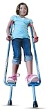 Geospace Original Walkaroo Durable Steel Stilts with Ergonomic Design for Easy Balance Walking & Active Play for Adults and Kids up to 220 lbs (Blue)