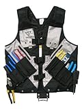 Black Visibility Tool Vest with Built in Hydration Pouch - Electricians, Surveyors, Construction (Black) - (Large - XXX-Large)