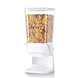Zeadesign Cereal Dispenser Countertop with lids, 5L Organization and Storage Containers for Kitchen, Plastic Containers for food, Cereal, Rice, Beans, Grains, Nuts, Oatmeal, Pet food, White, 1Pc