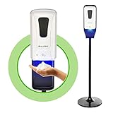Alpine Industries Automatic Touch-Free Soap-Hand Sanitizer Dispenser with Floor Stand - Hands-Free Smart Sanitizing Station - 1200ml Capacity Non-Touch Foam Wash/Sanitizer for Home or Commercial Use