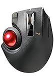 ELECOM Trackball Mouse Wireless, Ergonomic Mouse, 3 Device Connection, Wired (USB), Bluetooth, Track Ball Mouse, Thumb Control, Compatible for PC, Laptop, Mac, Windows, macOS, EX-G Pro (M-XPT1MRXBK)