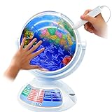 Zgxhga Talking World Globe - Talking interactive Globe With Interactive Stylus Pen | Children with Interactive Maps-Built-in AR Function& Globe Constellation light & Puzzle Game - 13.78 Inch