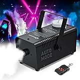 Upgraded Fog Machine with Continuous Fog, Fansteck Halloween Smoke Machine Professional Time Control One Key to Get 30S 60S 80S 3 Modes Continuous Spray, Wireless Control/Over Temperature Protection