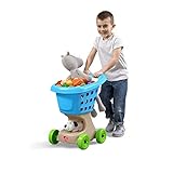 Step2 Little Helper's Shopping Cart for Kids, Grocery Store Pretend Play Toy for Toddlers Ages 2+ Years Old, Durable, Easy Assembly, Bright Colors, Blue