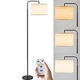 Battery Operated Floor Lamp with Remote Control,Dimmable Cordless Floor Lamp For Living Room,Portable Arc Standing Floor Lamp with Adjustable Lamp Head for Bedroom,3 Color Temperature Bulb Included (