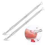 Nail Cuticle Pusher - 2 Pack Stainless Triangle Gel Nail Polish Remover Cuticle Peeler Scraper Remover Tool for Fingernails and Toenails