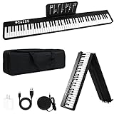 88 Keys Digital Piano with Carrying Bag,128 Unique Tones,128 Rhythms, Bulit-in 4W Power Speakers(2W+2W), Piano APP Content