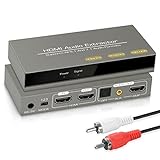 NEWCARE Hdmi Audio Extractor 4k@60H, HDMI Splitter Audio Converter with 7.1CH Atmos/Optical Toslink SPDIF/ 3.5mm Audio Out, Supports 7.1 Amplifier/HDR/All 5.1/HDMI 2.0, for PS5, X Box