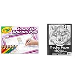 Crayola Light Up Tracing Pad Pink with 150ct Tracing Paper, Amazon Exclusive Bundle, Gift for Girls & Boys, Ages 6+