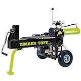 Timber Tuff Heavy Duty 7 HP Portable 20 Ton Gas Powered Log Splitter Machine Tool with 10 Inch Wheels for Large Outdoor Tasks