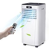 COSTWAY Portable Air Conditioner, 10000BTU Air Cooler with Drying, Fan, Sleep Mode, 2 Speeds, 24H Timer Function, Remote Control, Cools Room up to 350 Sq. ft, Air Cooling Fan for Home & Office Use, Window Kit Included, White (10000BTU)