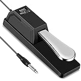 Donner DSP-003 Sustain Pedal, Universal Keyboard Piano Pedal for Digital Piano/MIDI Keyboard/Electronic Piano/Synthesizer, With Polarity Switch, 1/4'(6.35 mm) Jack, 63'' (1.6m) Cable, Straight