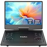 BOIFUN 14.8' Portable DVD Player with 13.3' HD Screen Enhanced Luminance, HDMI Input, Wide View Angle, 4000mAh Rechargeable Battery, USB/SD/Sync TV and Multiple Disc Formats, High Volume, Black
