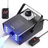 Theefun Fog Machine - 900W Smoke Machine with 4000CFM Fog, 6 Stage LED Lights & 7 Colors Strobe Effect - Wired and Wirelss Remote Control Hallowen Fog Machine for Christmas Halloween Wedding Party