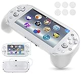 Gorliskl Hand Grip Handle Joypad Protective Case with L2 R2 Trigger Button Grip Shell Controller Protective Case for Sony Playstation PS Vita 2000 PSV 2000 PS Vita Slim.（White）